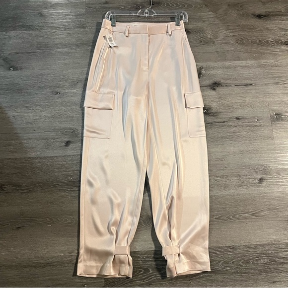 Aritzia Babaton Refined Satin Cargo Pants Denude Size 4 - Picture 4 of 16